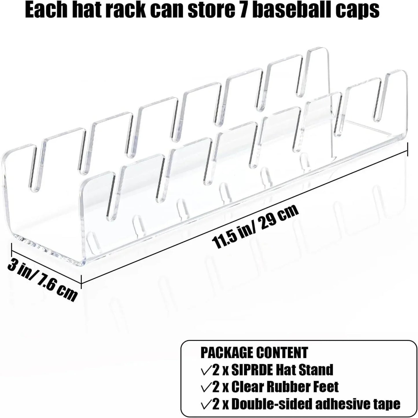 Support Casquettes Acrylique – 7 Emplacements